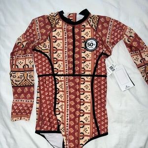 Long sleeve one piece bathing suit